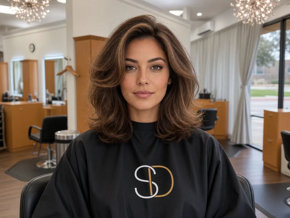 A bouncy, voluminous blowout at Salon D in Dallas